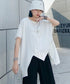 Asymmetric Hem Diagonal Cut T-Shirt